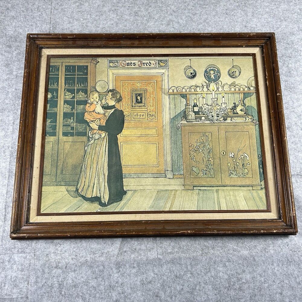 Guds Fred Between Christmas and New Year Carl Larsson Framed Print Reproduction - Picture 1 of 14